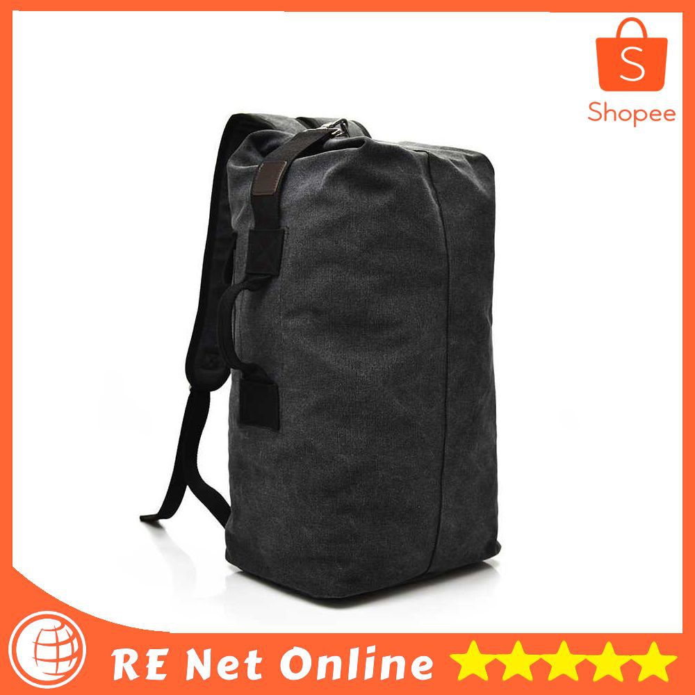 TAS RANSEL PRIA TRAVEL KANVAS ARMY LOOK MULTIWAY BAG