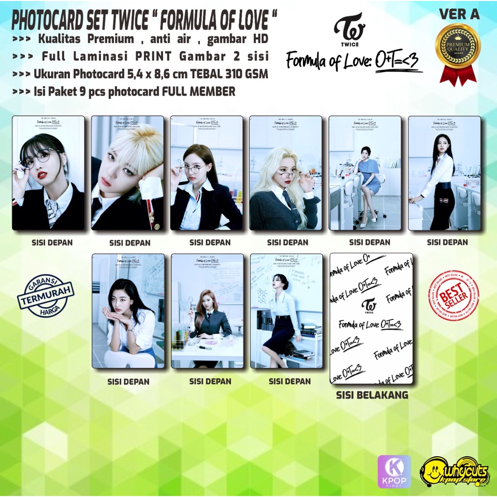 PHOTOCARD SET PC PREMIUM KPOP TWICE FORMULA OF LOVE // PRINT 2 SISI FULL LAMINSI