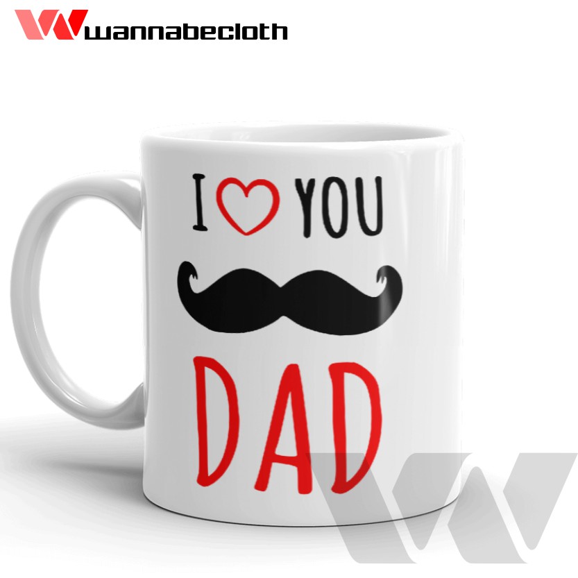 Gelas Mug Unik Mug Custom Cetak Mug Souvenir Hadiah Kado Gift Souvenir Mug I Love You Dad