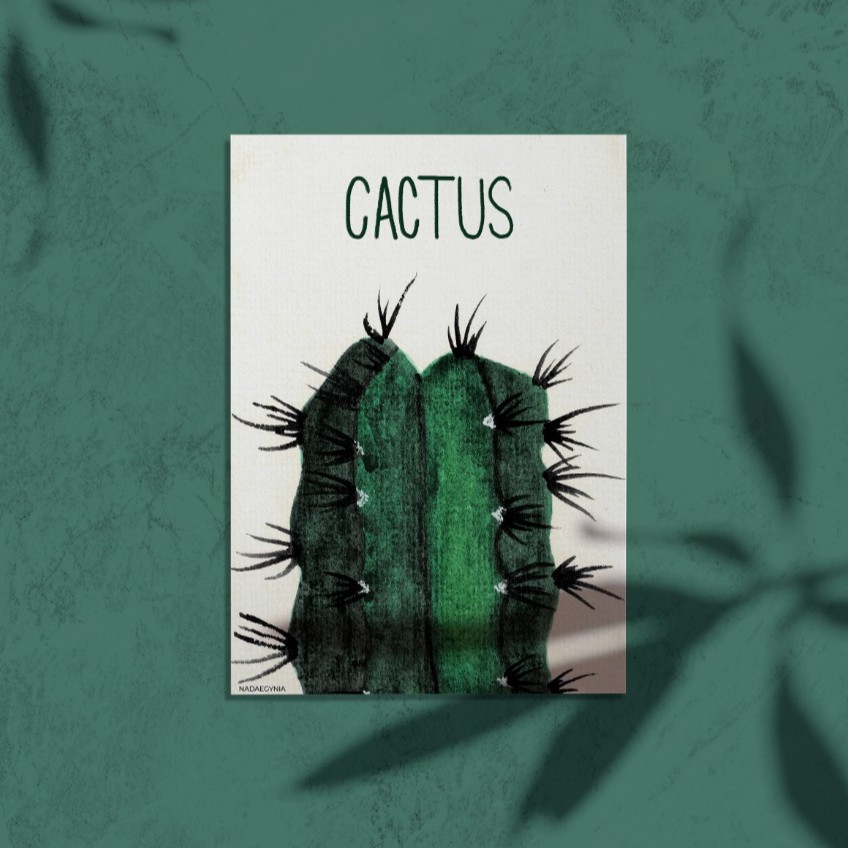 

Post Card Cactus (Kartus Pos Kaktus) Watercolor, Kartu Ucapan (Greeting Card)