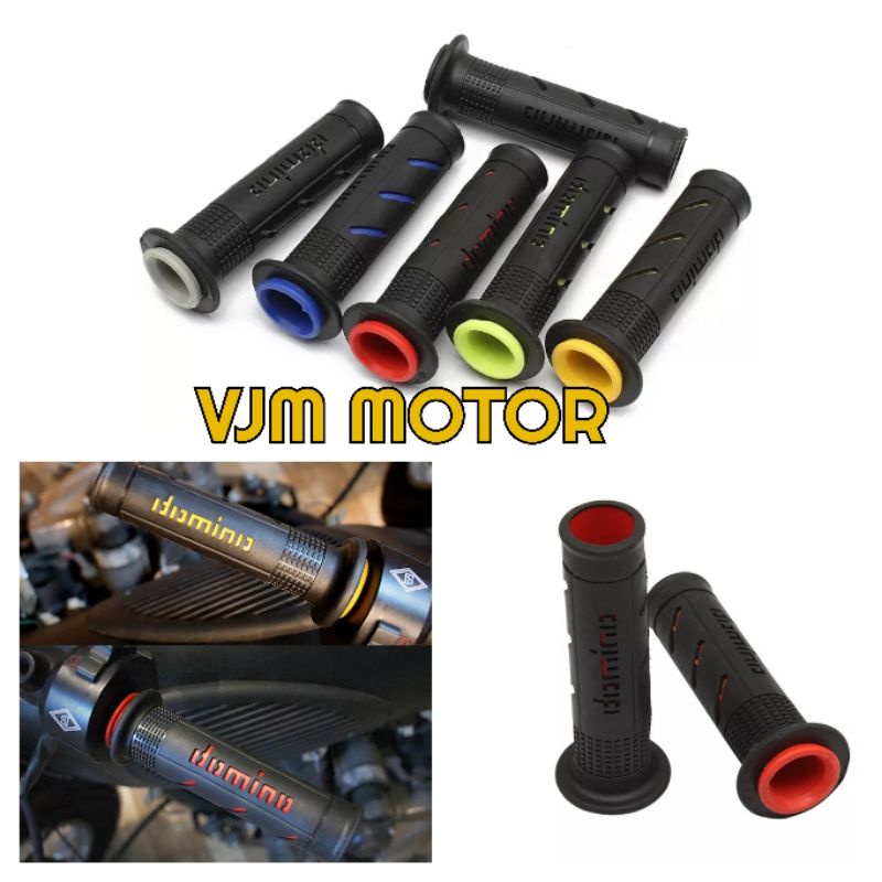 Handgrip domino sepasang kanan dan kiri polos motif universal motor