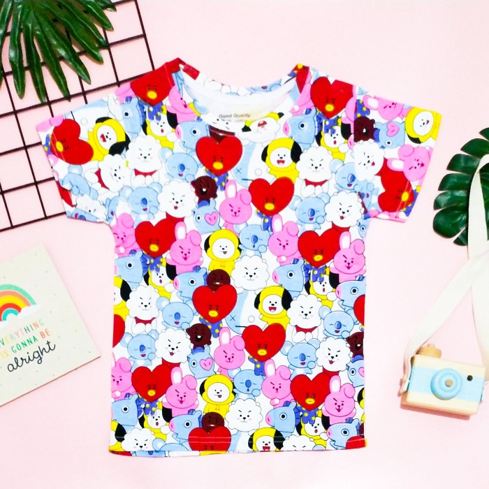 PEREMPUAN-ANAK-KAOS- BAJU KAOS ATASAN ANAK FULL PRINT / KAOS ANAK OSHKOSH / 1106 - BTS, 2 -KAOS-