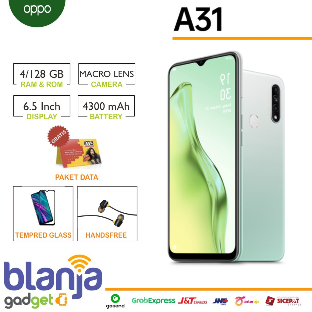 OPPO A31 4/128 RAM 4GB INTERNAL 128GB GARANSI RESMI 1 TAHUN