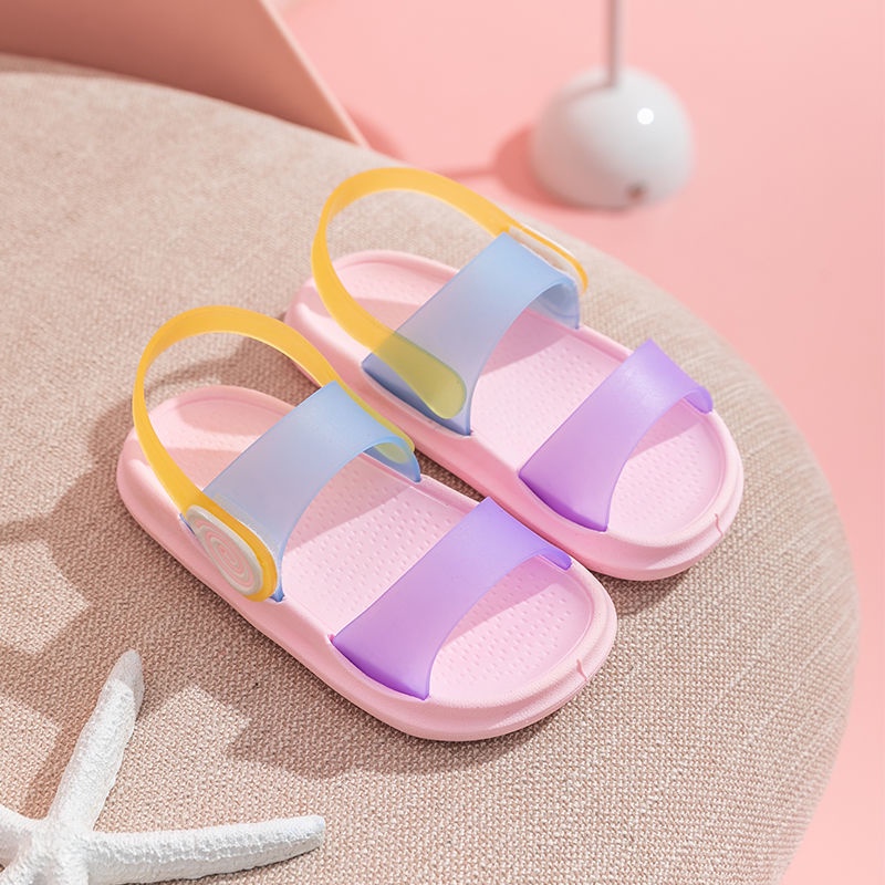 Okaybaby B197 Sandal RAINBOW Anak Perempuan Bahan Karet Model Lucu Import Termurah Kekinian Sendal Casual