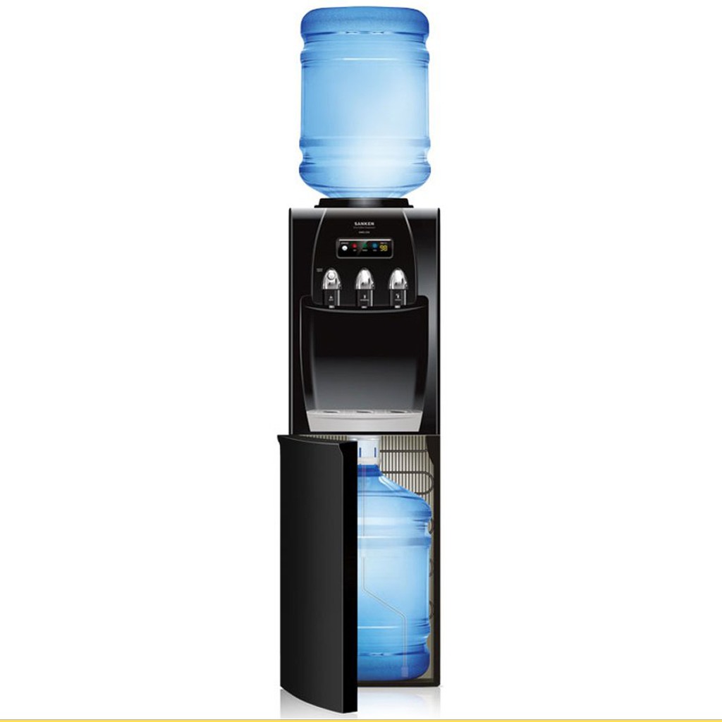 SANKEN HWD Z 90 - WATER DISPENCSER 3 KERAN KRAN PANAS DINGIN NORMAL DUA GALON HITAM / HWDZ90