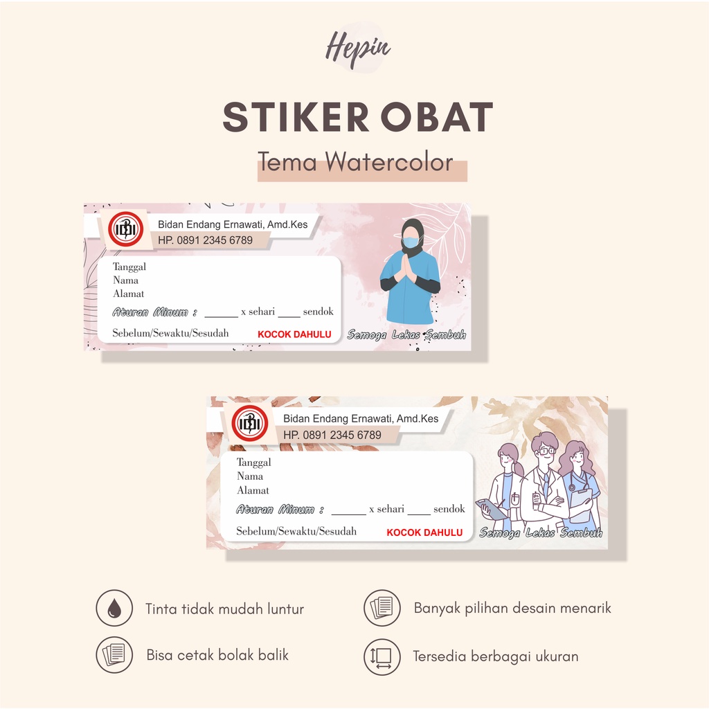 

Label obat Tema WATERCOLOR / Etiket obat syrup / Stiker label obat / Stiker label obat sirup/stiker obat