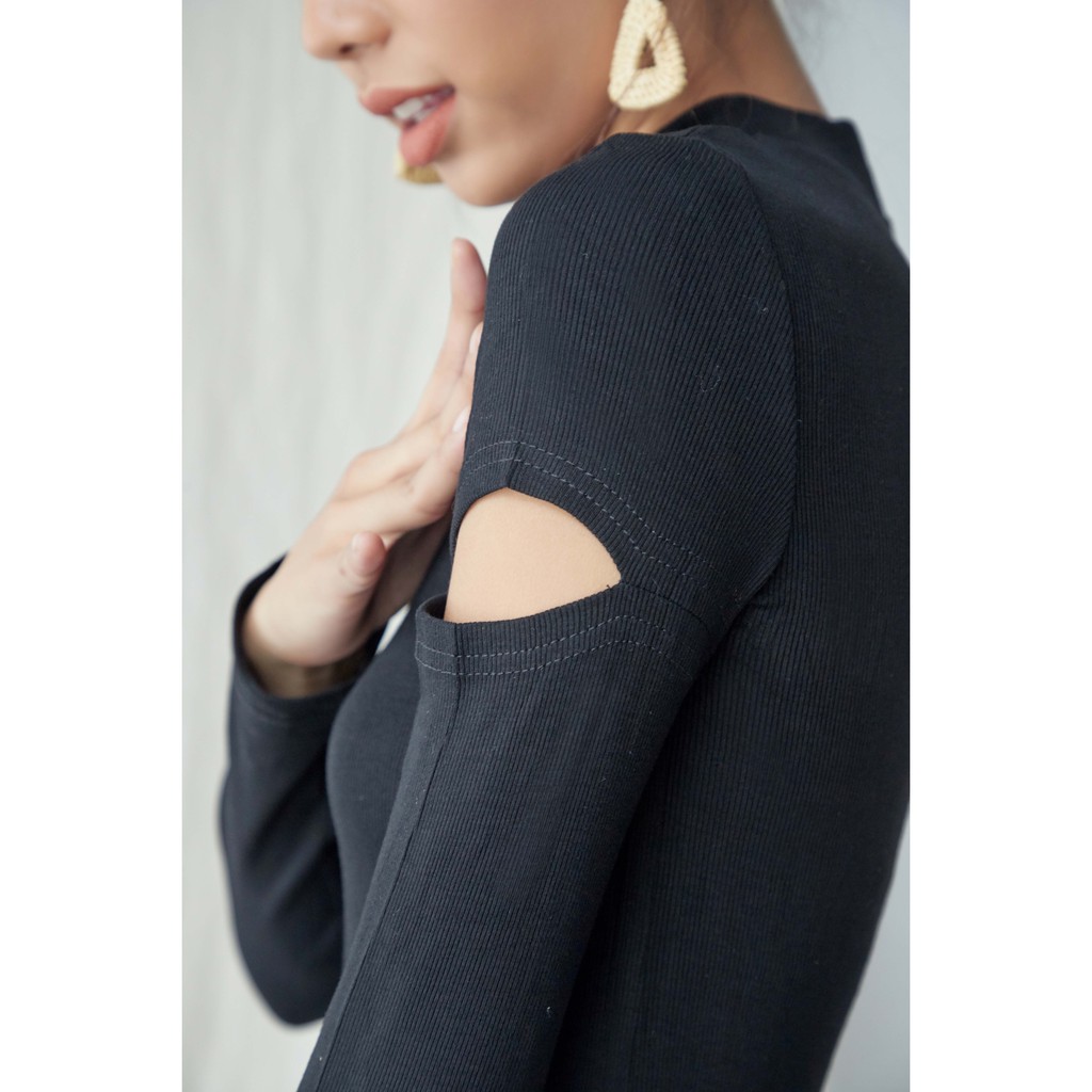 Peach Poppy Alexa Top - Atasan Wanita Basic Fit Body Rajut Lengan Panjang All Size