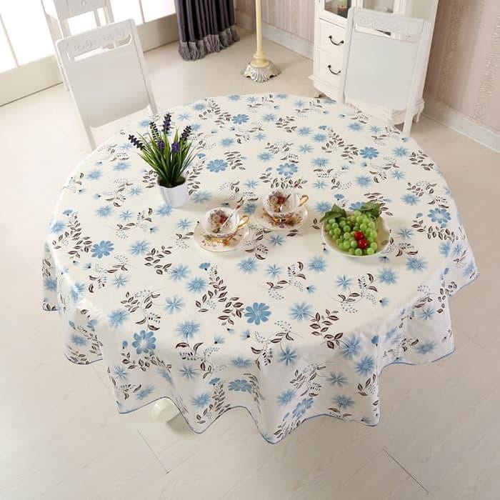 (BIG SIZE) Taplak Meja Makan Bulat Bulet Ruang Tamu Anti Air Alas PVC / Round Tablecloths 150x150cm