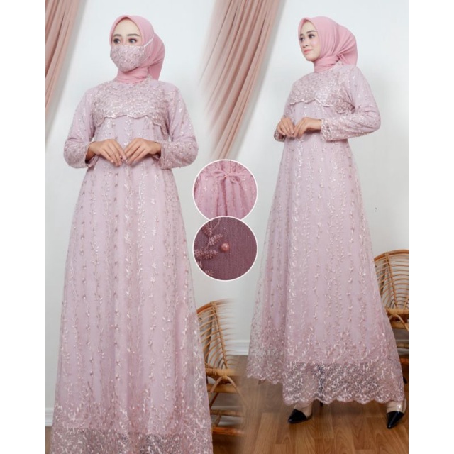 GAMIS PESTA GAMIS RATU KEBAYA MODERN GAMIS BRUKAT TILE ORIGINAL DFS KEBAYA