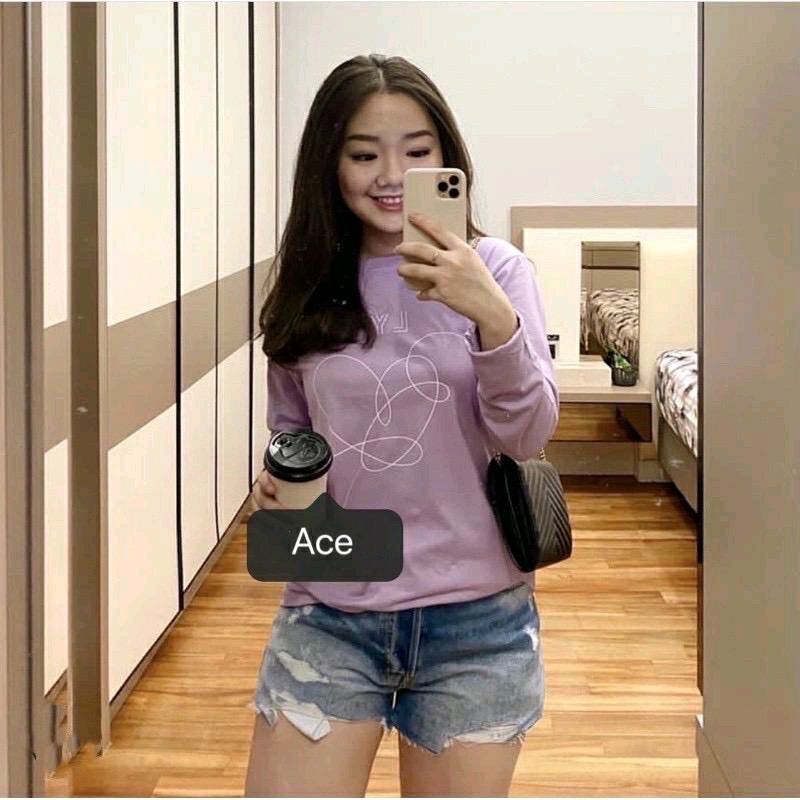 kaos lilac lengan panjang