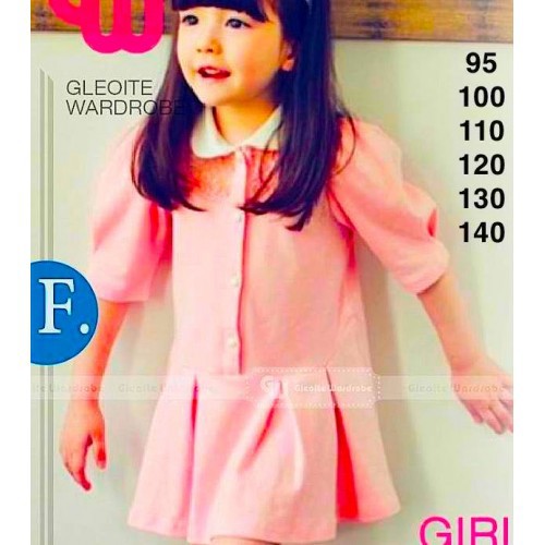 Supplier baju anak import reseller/dropship GW 113F  Dress Pink 13538
