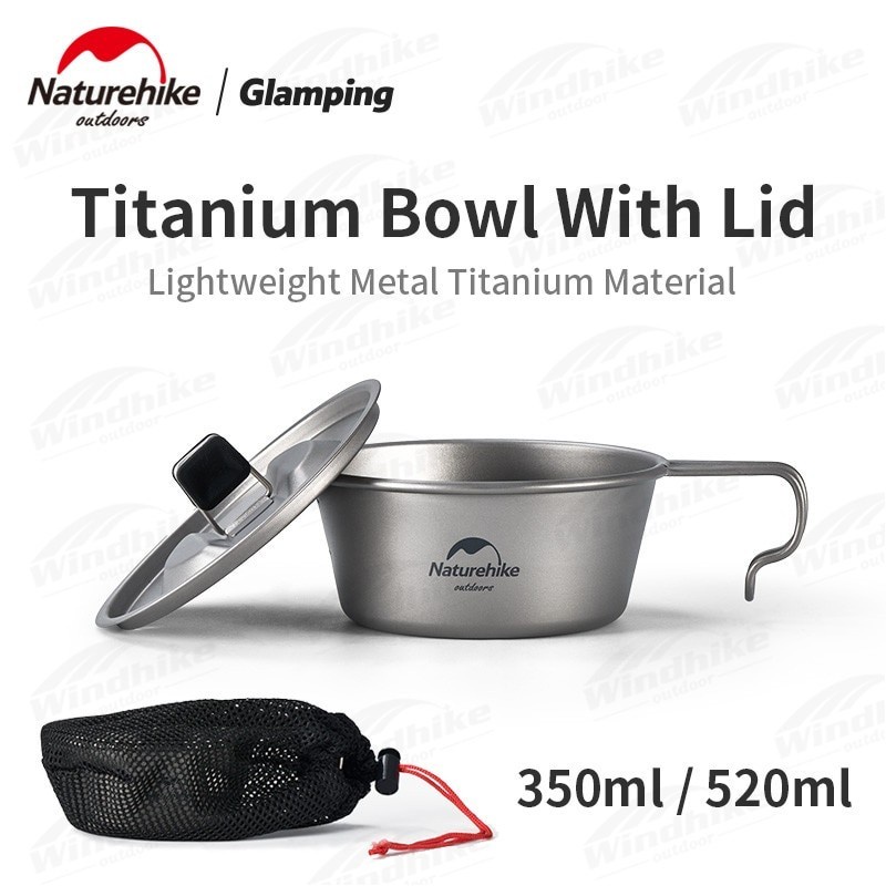 TITANIUM BOWL NATUREHIKE NH22CJ001 BOWL ULTRALIGHT MANGKOK BAHAN TITANIUM FOLDING CUP TABLEWARE  CAM
