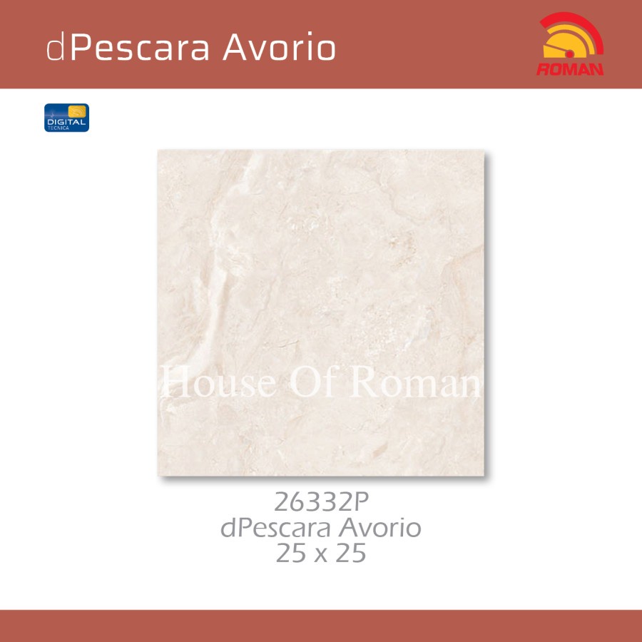 ROMAN KERAMIK LANTAI KAMAR MANDI dPescara Avorio 25X25 MF 26332P GRADE 1