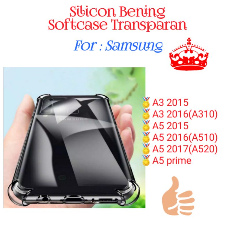 Case Samsung A3 A5 2015 2016 Prime A310 A510 A520 Silicon Softcase Bening Transparan Casing Cover