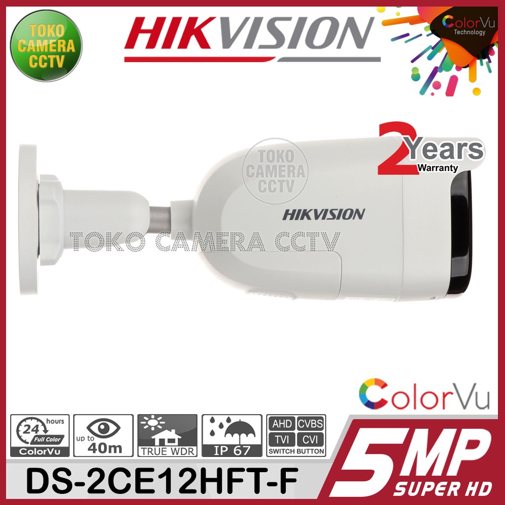 KAMERA CCTV OUTDOOR 5MP COLORVU HIKVISION DS-2CE12HFT-F