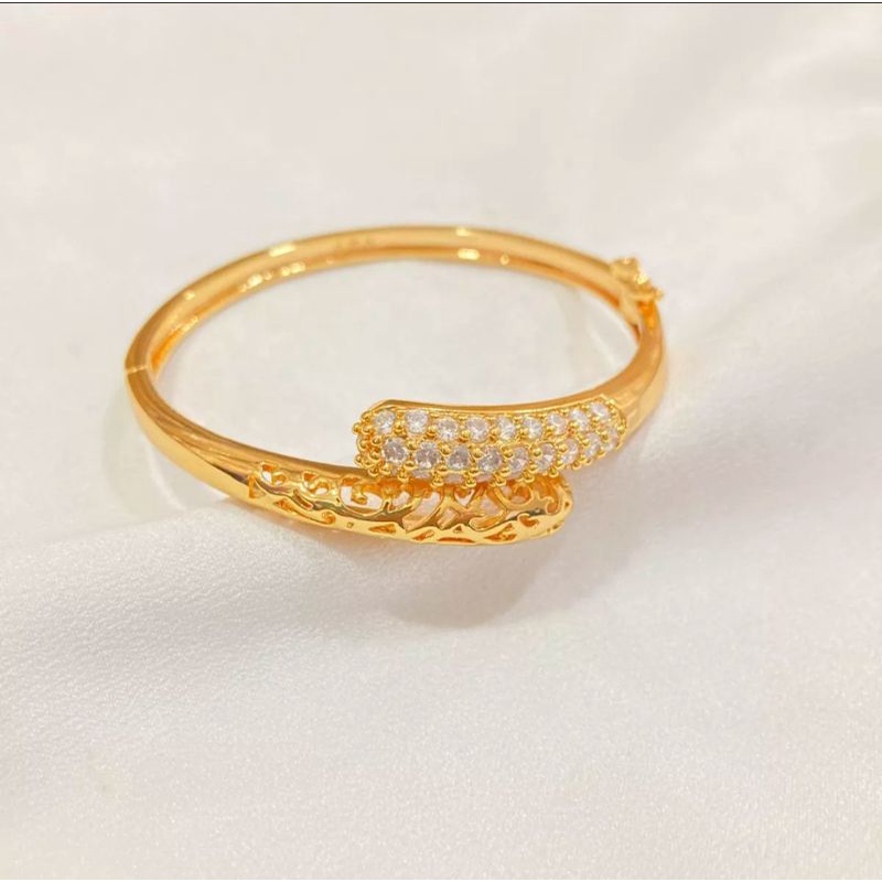 GELANG TANGAN BANGLE ULAR PERMATA AKSESORIS WANITA