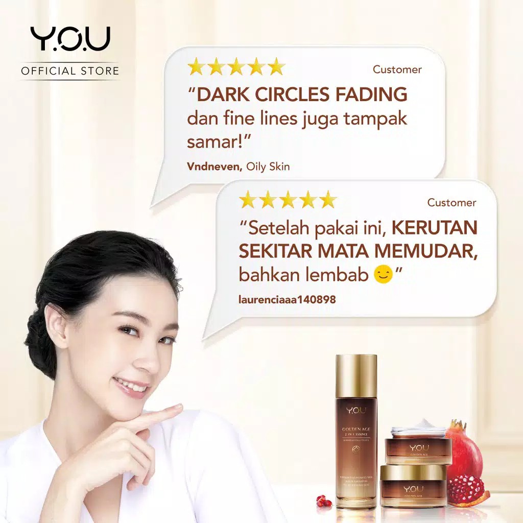 (CYBER) COD TERMURAH YOU Golden Age Energizing Eye Cream 15g [ Intense Eye Firming Treatment]