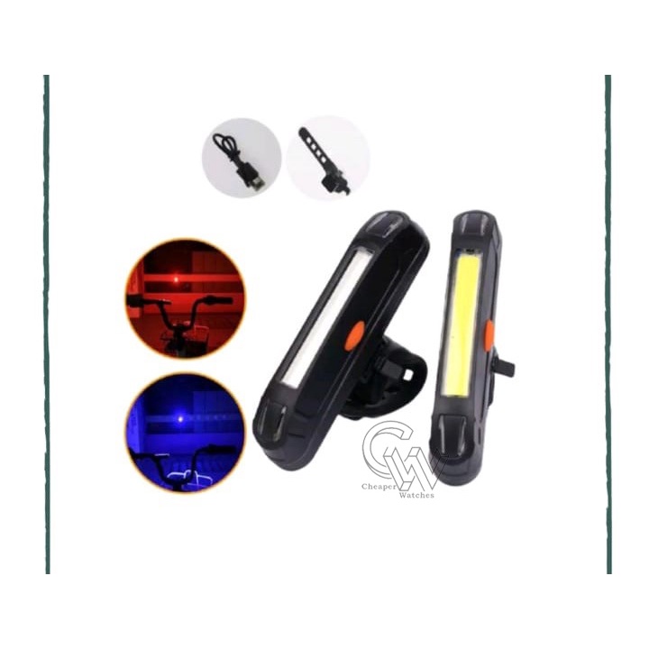 Cheaper-Lampu Sepeda Belakang 2 Warna Bike Light Super Terang USB Rechargealbe Head Light