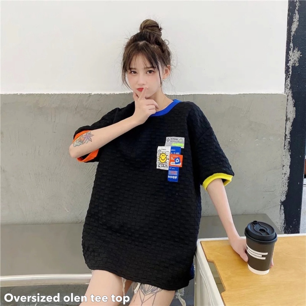 Oversized olen tee top -Thejanclothes