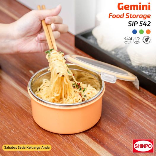 PROMO (BISA COD) SHINPO GEMINI SIP-542 KOTAK MAKAN / Mangkok / Wadah Makanan 14 CM Stainless Steel 304 Food Storage Lunch Box Rantang Makanan