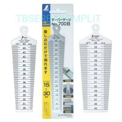 

Taper Gauge Shinwa 700D 45-60 mm Akurasi 0.05mm Japan Asli Tapper