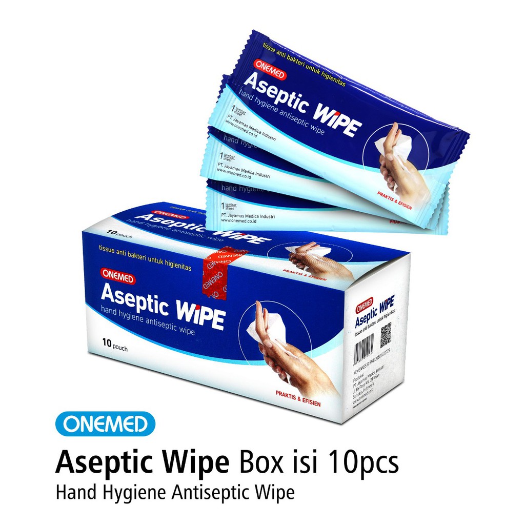 Onemed Aseptic Wipe Tissue Antiseptik Steril Wipe Box isi 10 pcs