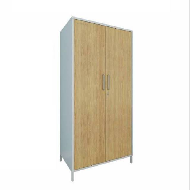 Lemari Pakaian Besi 2 Pintu + Brankas Kunci Import