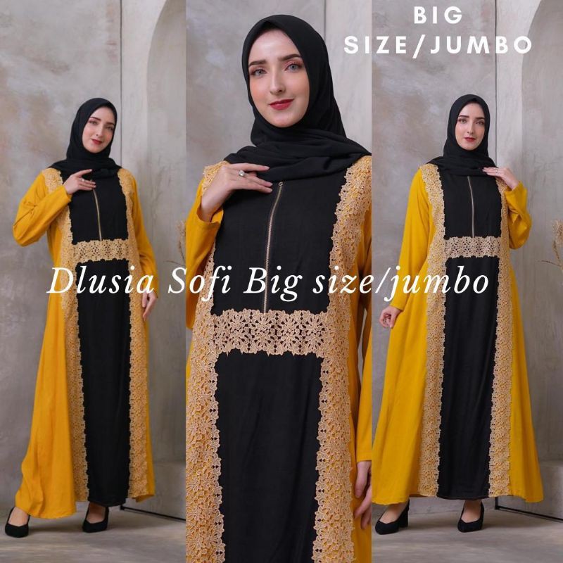 Daster arab DLUSIA SOFI Dress Rayon Renda big size jumbo