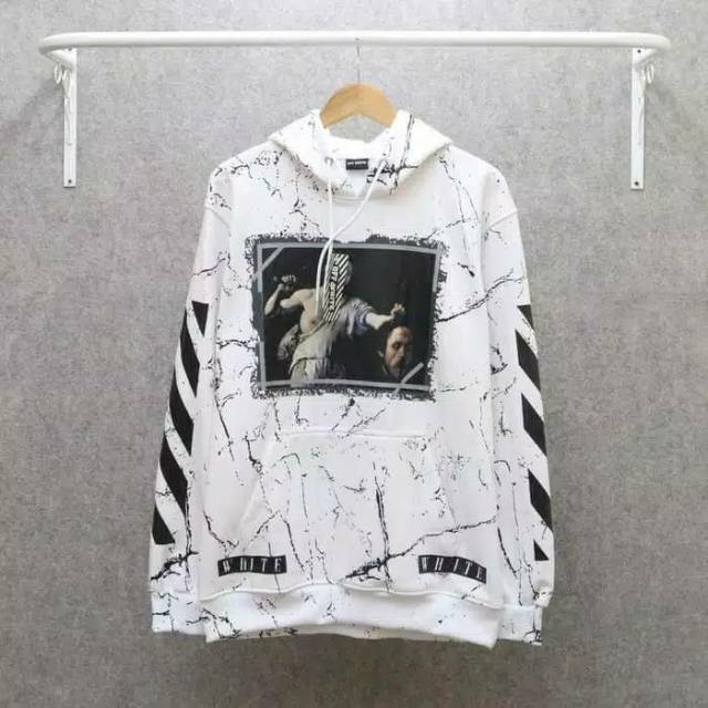 SWEATER HOODIE ORIGINAL OFF WHITE MARBLE