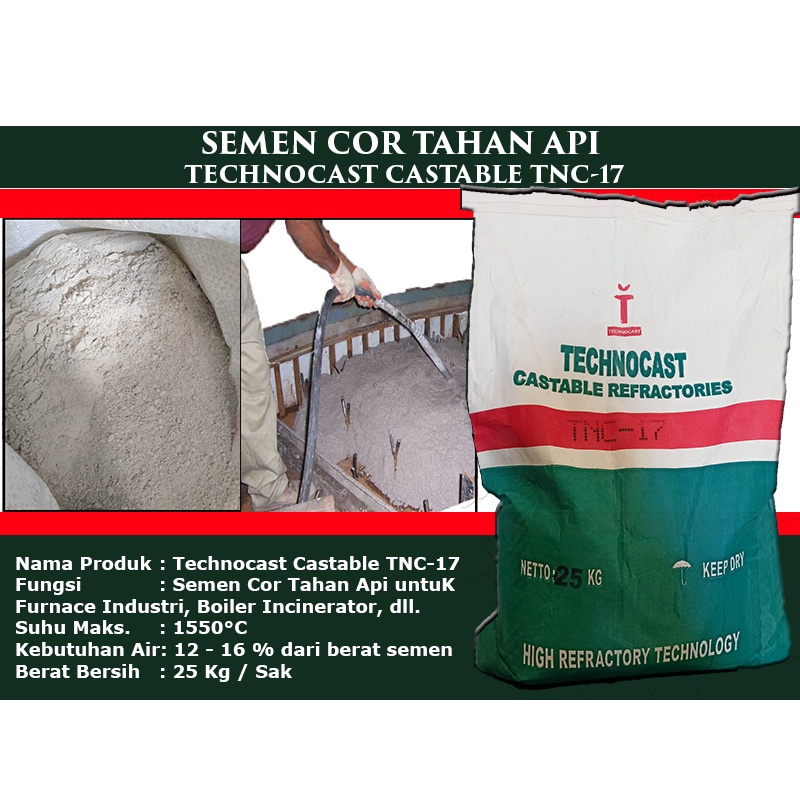 Semen Tahan Api TNC-17 Castable Semen Cor Tahan Api (25Kg)