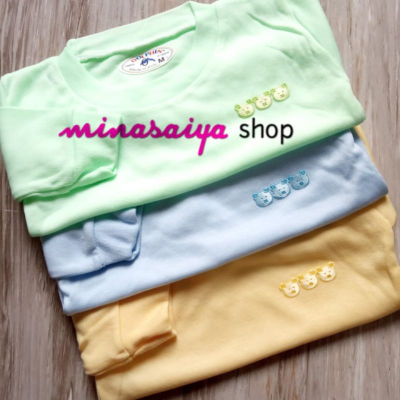 DOLPHIN 3 pcs dan 6 pcs Kaos Oblong Bayi SNI Lengan Panjang Uk. M - XL