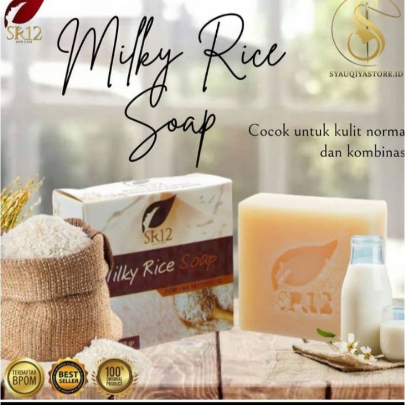 MILKY RICE SOAP SR12 SABUN SUSU BERAS SABUN UNTUK KULIT NORMAL