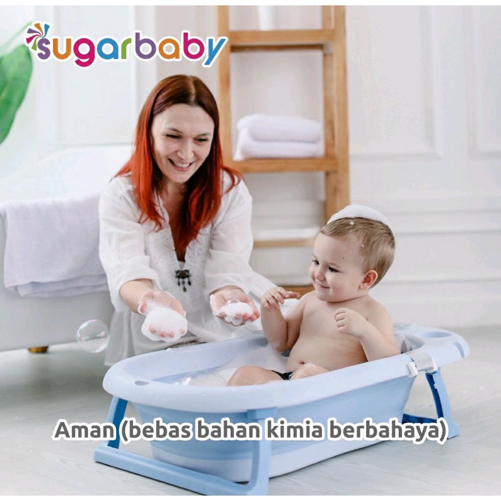 SUGARBABY FOLDABLE BABY BATHTUB WITH DIGITAL THERMOMETER/ BAK MANDI LIPAT DENGAN THERMOMETER