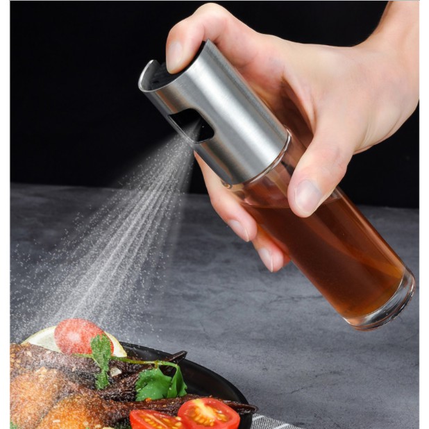 Aihogard Botol Minyak Spray Olive Oil BBQ Chinese Food 100ml - HEA-1075 - Silver