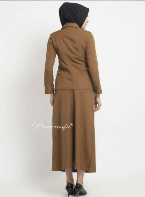 BAJU PEMDA / PRINCESSFA BLAZER SERAGAM  PEMDA GURU/ PEMDA ACEH coklat tua BEST SELLER