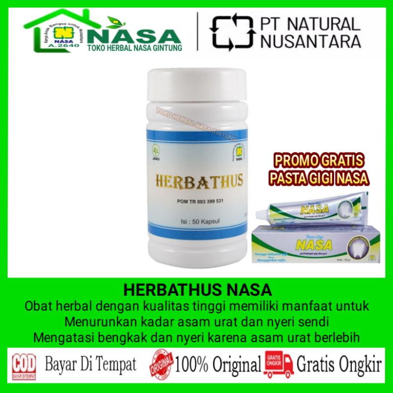 (COD/BAYAR DI TEMPAT) HERBATHUS NASA OBAT HERBAL NASA UNTUK ASAM URAT REMATIK  ALAMI ORIGINAL