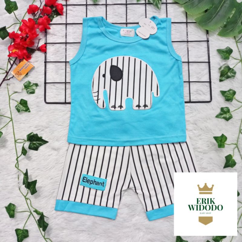 Baju Setelan Anak Laki-laki Usia 3-18 Bulan Merk Amena Gajah