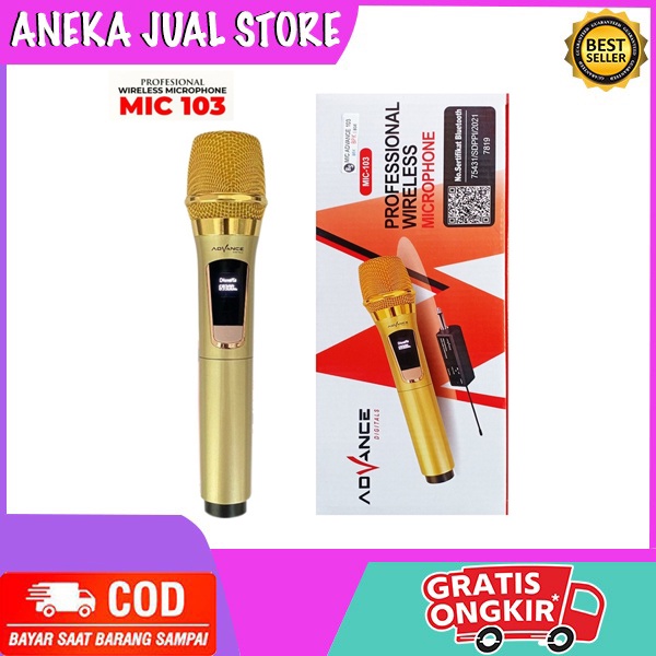 Mic Wireless Single Advance 103 Microphone Advance 103 / Mic Tanpa Kabel