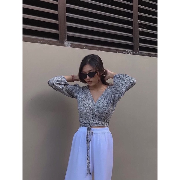 Wrap Top Leopard // Atasan Wanita Baju Lilit Motif Leopard Macan