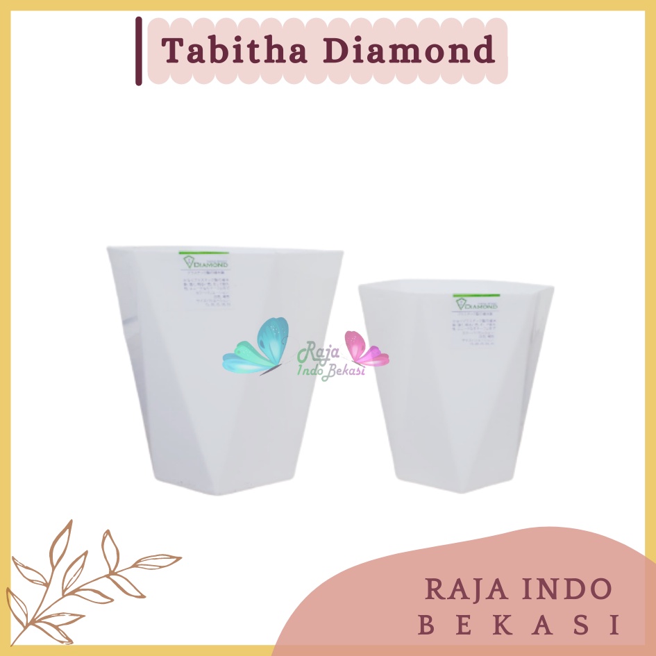 Rajaindobekasi Pot Tabitha Diamond 20 25 Putih Pot Bunga Tanaman Tinggi Pot Diamond Tabitha Putih Pink 20 25 30 35 Grosir