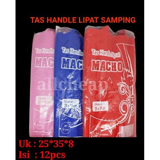 12pcs TAS KAIN HANDLE LIPAT SAMPING GASSET GOODIE BAG SPUNBOND 25x35