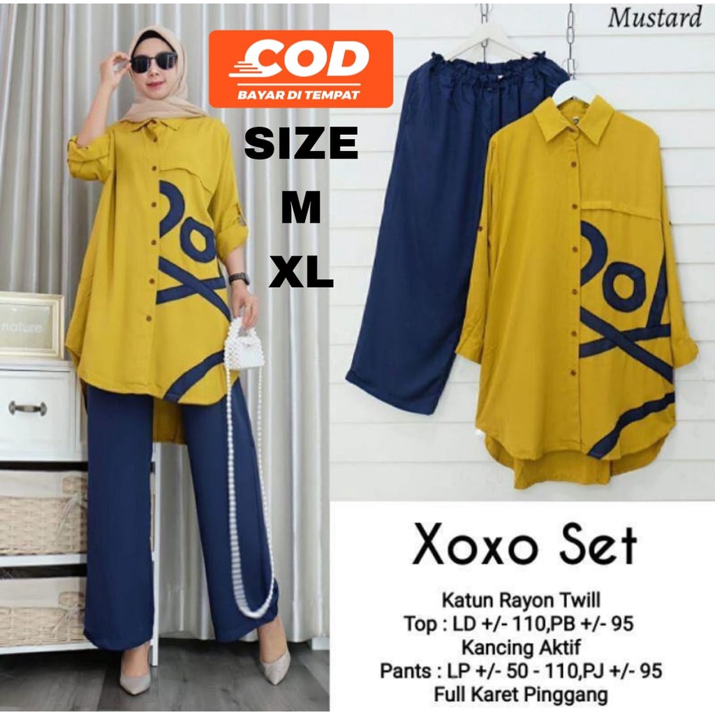 XOXO STELAN KATUN RAYON TWILL LD 110 KANCING AKTIF / SETT WANITA DEWASA KEKINIAN BUSUI FRIENDLY 2022 / PAKAIAN MUSLIM TERBARU / BAJU KONDANGANG CEWEK / FASHION VINTAGE / OUTFIT PEREMPUAN 2022