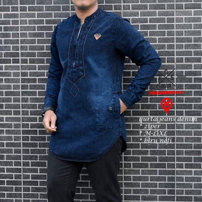 atasan pria baju koko kurta premium koko dewasa jeans