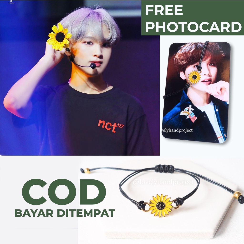 Gelang Couple Motif Bunga Matahari Haechan NCT Sahabat &amp; Pasangan Sunflower Bracelet Double Layer Adjustable