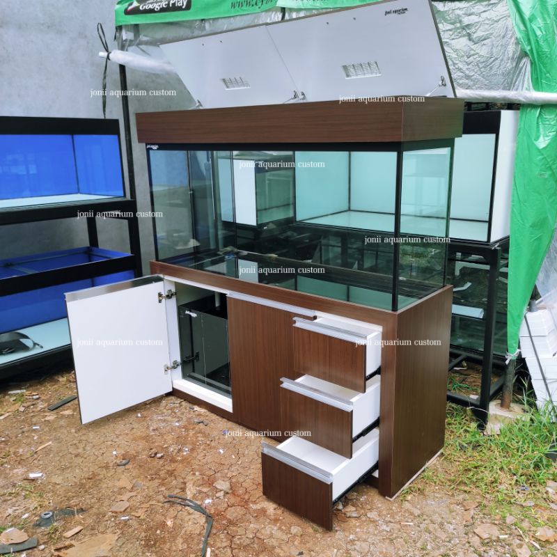 aquarium kabinet 150x50x60 12/10mm custom laci