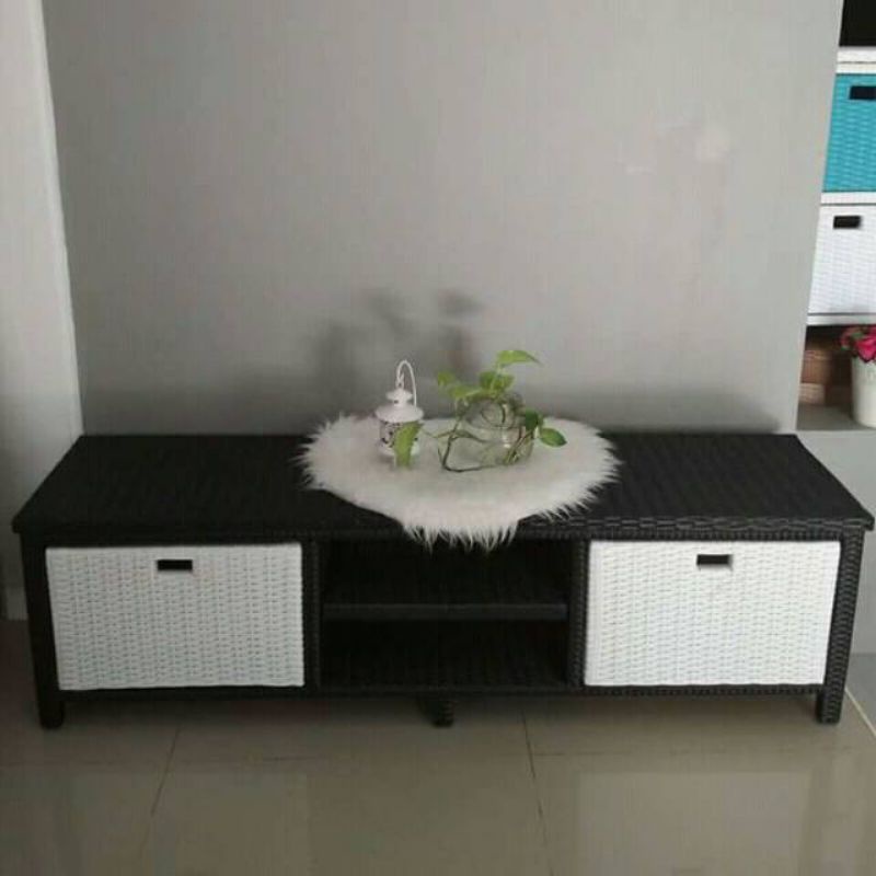 Ready stok Bufet TV minimalis rotan sintetis