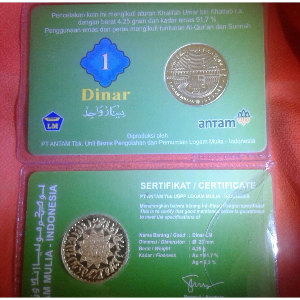 Koin Dinar Emas Antam 4 25 Gram 22 Karat Bergaransi Buyback Indonesia