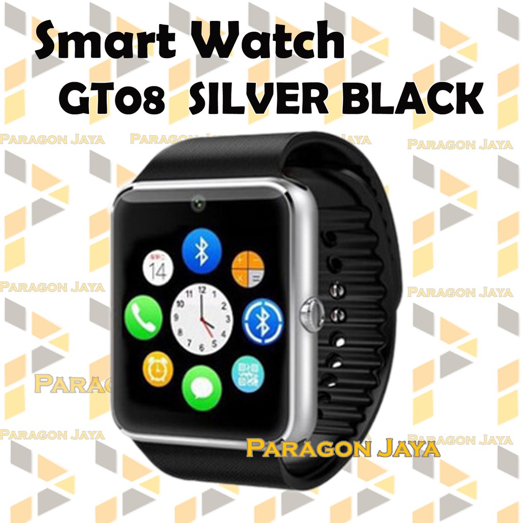 Smartwatch GT08 - Black Silver Smart Watch GT08 ( Android & Iphone )