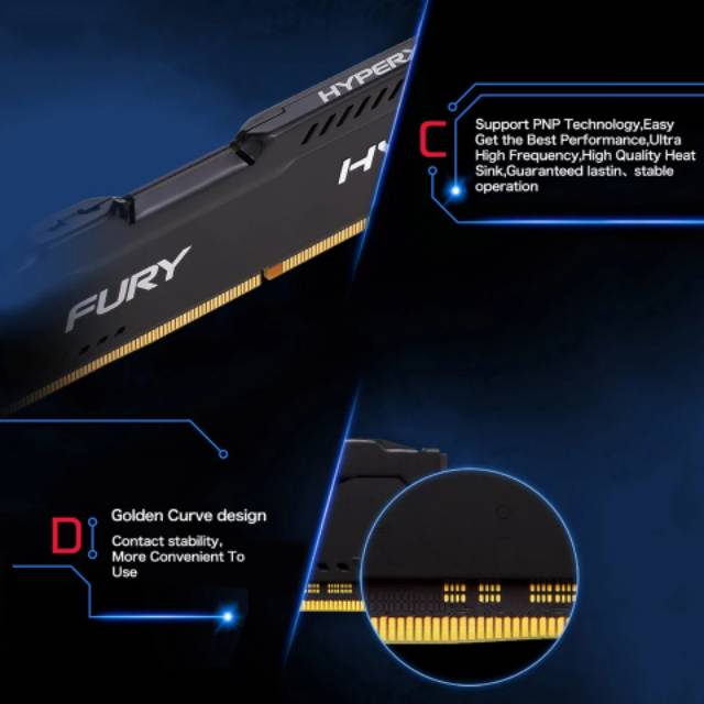 ORIGINAL RAM DDR4 4GB HYPERX FURY HYPER X KINGSTON PC  DESKTOP 2400 MHZ