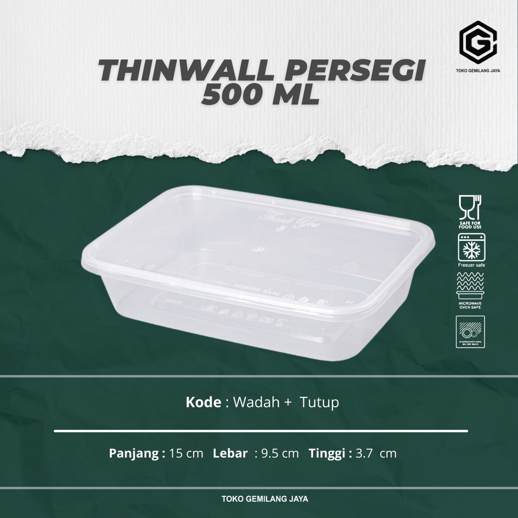 THINWALL PERSEGI 500 ML